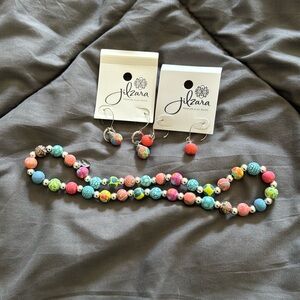 Jilzara Clay Bead Necklace and Earrings.